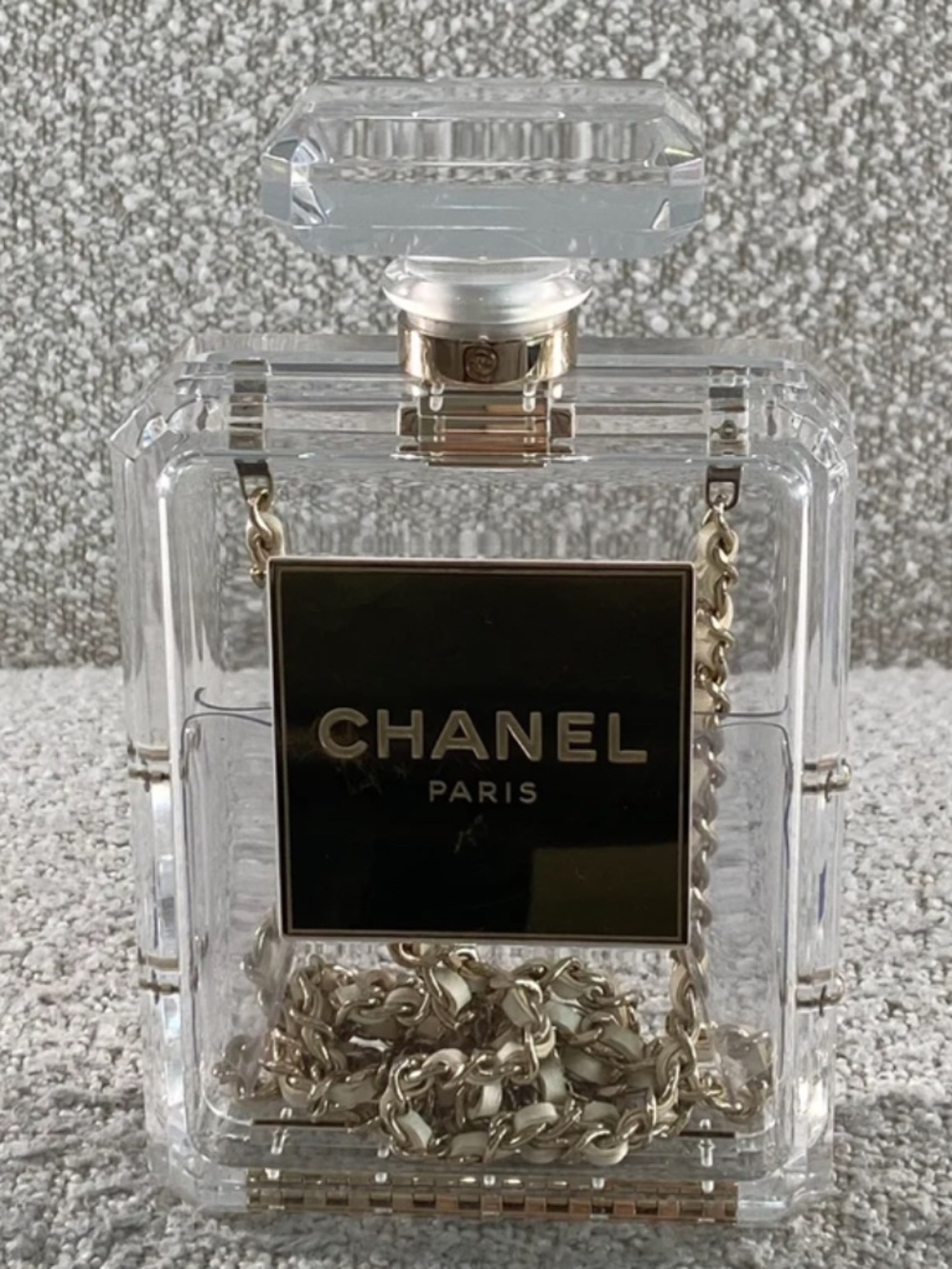 Authentic Pre-Owned Chanel Perfume Bottle Minaudiere Plexiglass